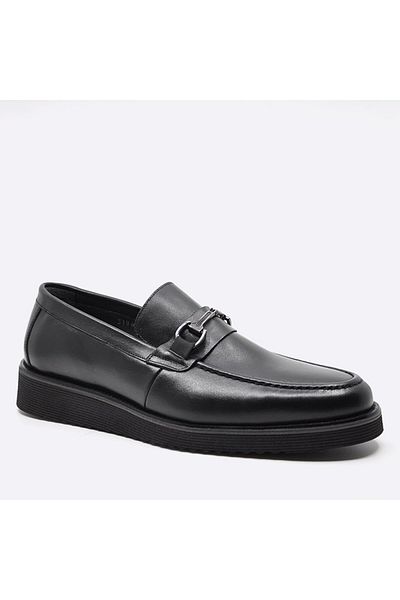 Fosco Genuine Leather Casual Men's Shoes 3186 46 Black