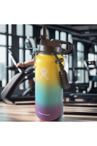 Hydro Flask Vacuum Insulated Stainless Steel Water Bottle With Lid, Grip System And Straw
