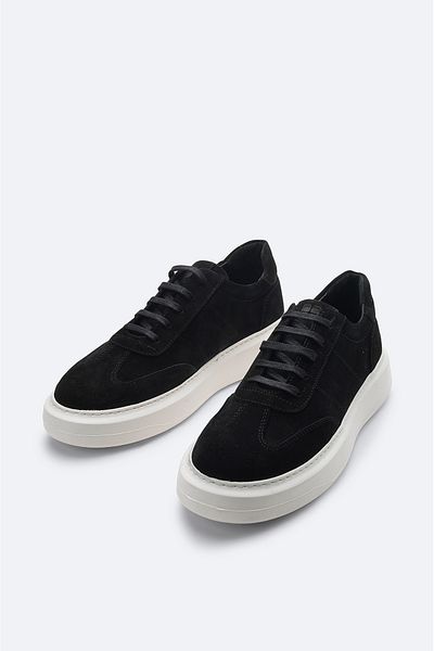 Avva Pantofi casual flexibili din piele intoarsa neagra - B 008002