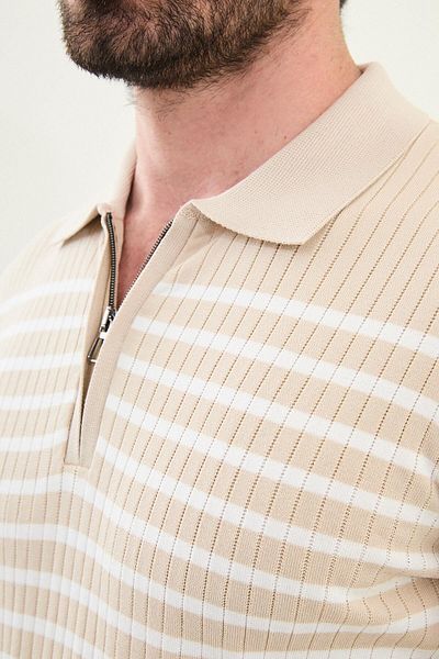 Mcr Knitwear POLO ZIPPERED COLLAR