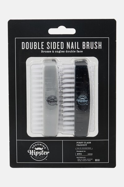 Grooming Hipster فرشاة أظافر مزدوجة الجوانب، قطعتان، متعددة الألوان