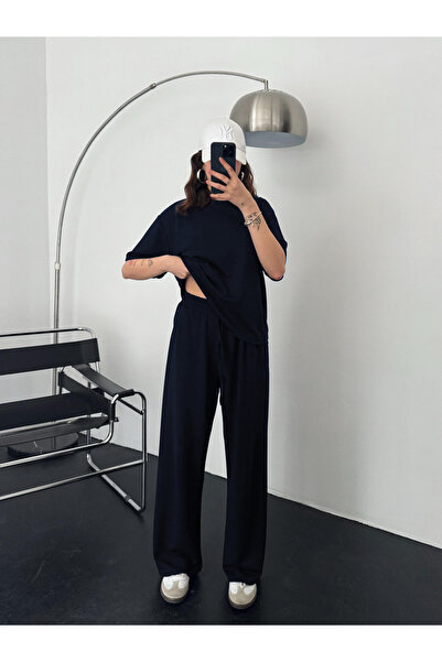 YAKAMEL طقم علوي سفلي كبير الحجم من القطن الممشط عالي الخصر للسيدات