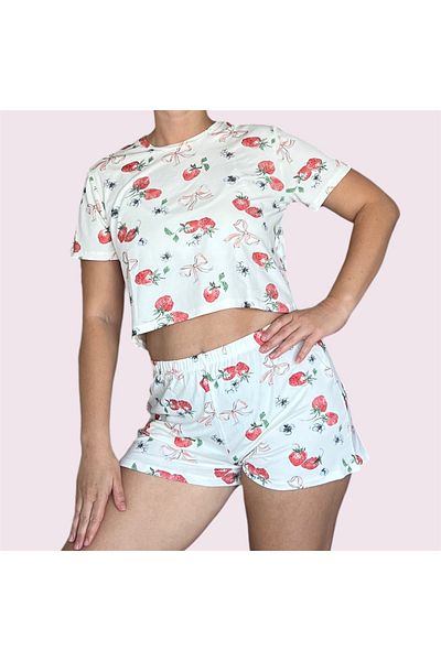 Merlot Set de pijamale tricotate cu pantaloni scurți