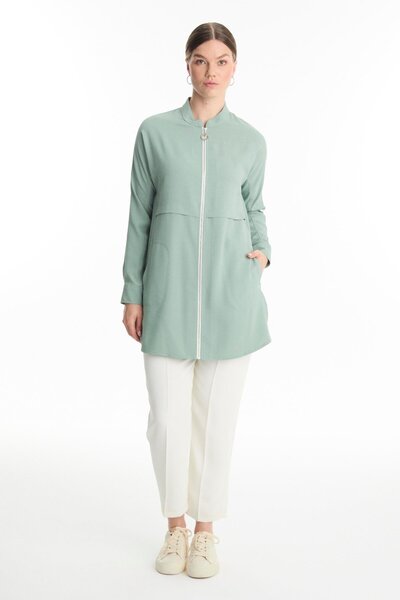 Zühre Μπουφάν με φερμουάρ Judge Collar Mint C-0130