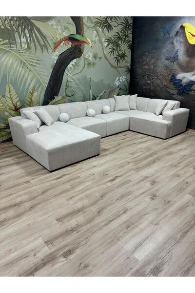 Erduran Mobilya Monza 5 Modül Uzanmalı Modüler Köşe Koltuk Takımı