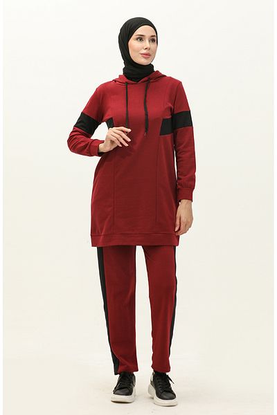 sefamerve Φόρμα με κουκούλα 3008-06 Claret Red