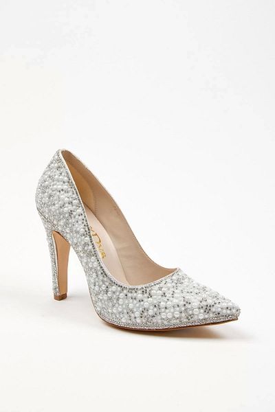 PayBuy Women's Fashion Stylish Gold Full Pearl Mirrored Classic Wedding Engagement Evening Evening Dress Shoes