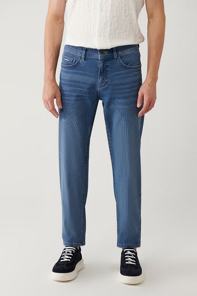 Avva Ανδρικό Indigo Antique Washable Κοτλέ τζιν παντελόνι A41y3508