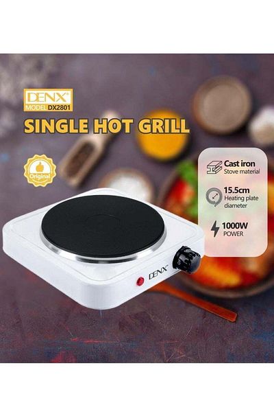 Denx موقد كهربائي DX2801 بقوة 1000 واط