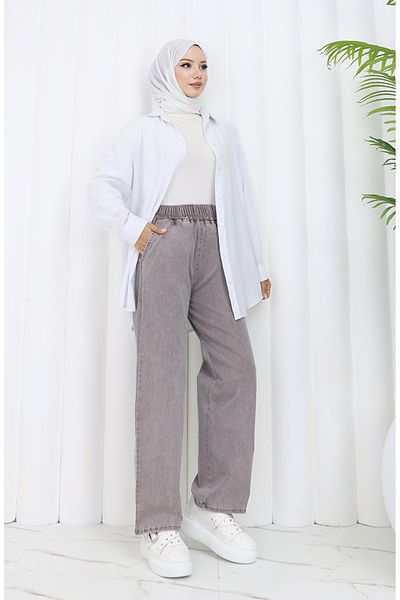 sefamerve 9633-01 Model Dusty Rose Blugi cu talie elastica