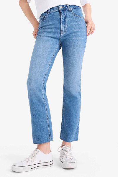 DeFacto Pantaloni lavabili Crop Flare Fit cu talie înaltă până la glezne E8018ax25sm