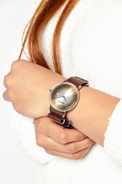 Slazenger ساعة نسائية ريترو SL91970102، 34 مم، بنية