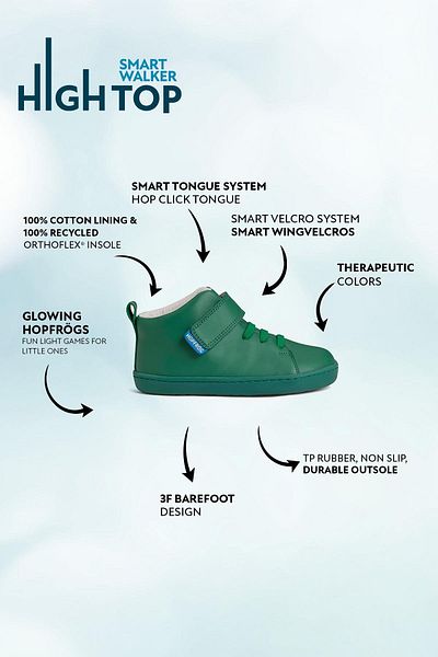 HOPFRÖG Πράσινο Φως Barefoot Smart Walker Παιδικές Μπότες - High Top