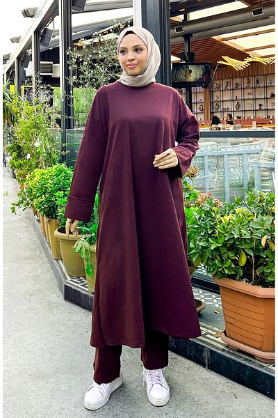 sefamerve Σετ φόρμας 3040-11 Plum Two Thread