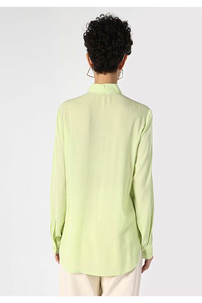 Colin's Cămașă cu mânecă lungă, verde, cu gât, cu formă regulată
