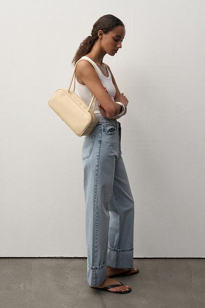 Mathilda By Çiğdem Bilici Women's Ice Blue Mathilda Folded Leg Wide Leg Jean