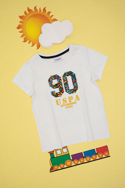U.S. Polo Assn. Boy's White Crew Neck T-Shirt 50307268-Vr013