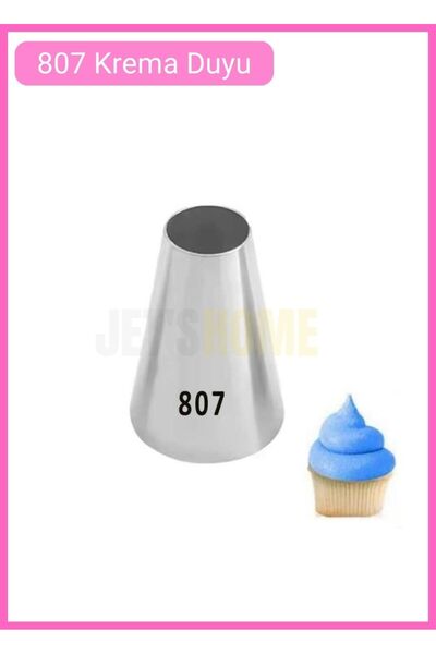 Jet's Home 807 Yuvarlak Krema Duyu Cupcake Pasta ve Cheesecake Süsleme Ucu Bü...