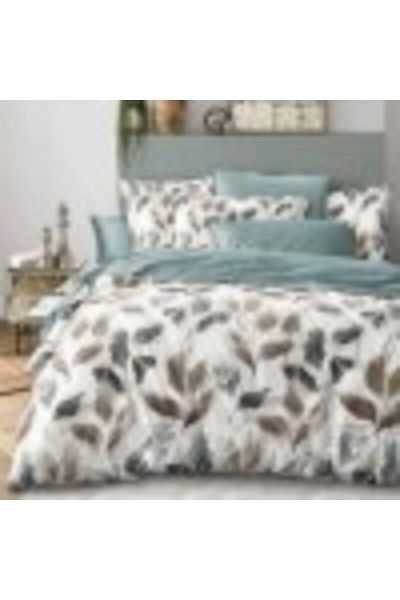 Pucioasa Lenjerii de pat 1+1 gratis: Lenjerie pat dublu model cu frunze maro