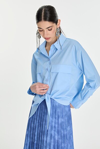 Zühre Μπλε πουκάμισο - Λεπτομέρεια τσέπης, Μοντέλο G-0083