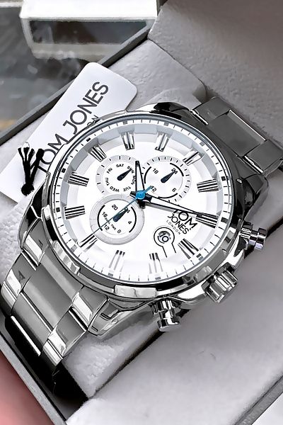 Tom Jones Original Gift Men Wrist Watch Waterproof Silver Color Steel Band Gift Bracelet Gtje2100C1
