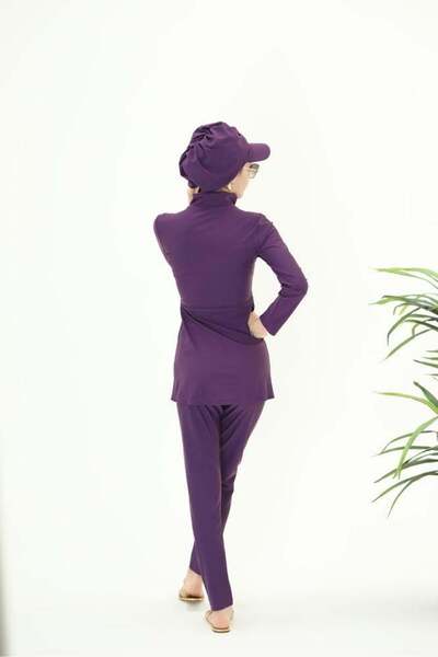 NS Tasarım Tesettür Mayo Fulya Chain Detailed Double Design Hijab Suit Swimsuit
