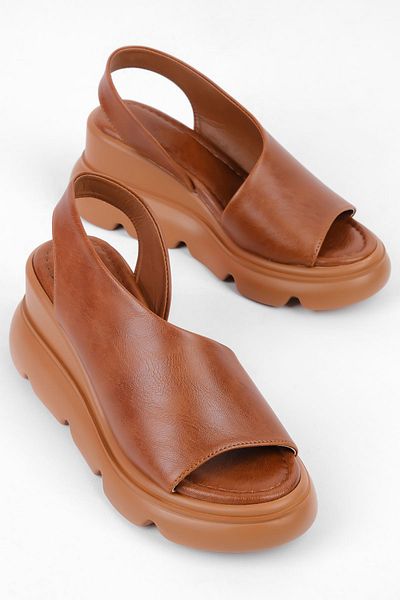 Lal Shoes & Bags Sandale Madia pentru femei cu talpă înaltă Karnıyarık, bronz