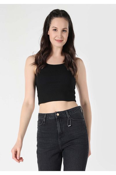 Colin's Tricou negru pentru femei Slim Fit