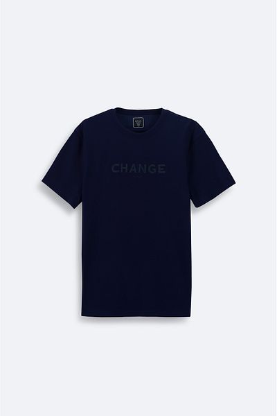 Avva Ανδρικό T-Shirt Navy Blue Soft Touch - Crew Neck, Printed, A41Y1333