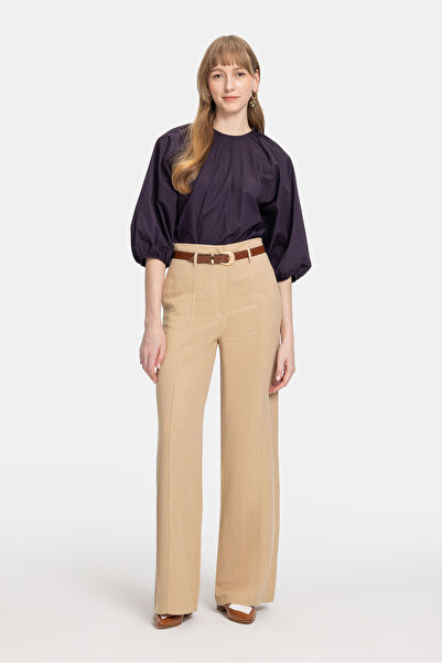 W Collection BEJ KETEN KARIŞIMLI PANTOLON