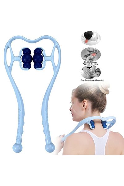 Tktoptan Neck Back Waist Massager Manual Portable 360 Rotatable Balls - Muscle Pain Relief Massager