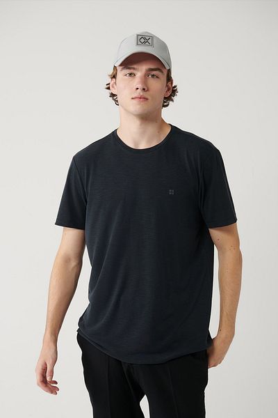Avva Ανδρικό μπλουζάκι Anthracite Soft Touch Crew Neck B 001031