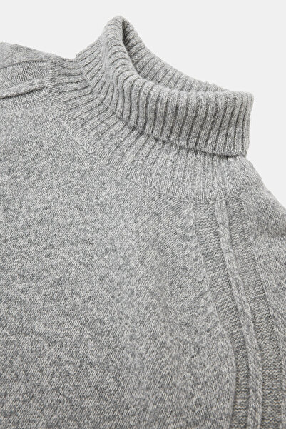 W Collection GRİ BALIKÇI YAKA UZUN KOLLU KAZAK