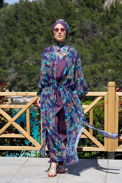 NS TASARIM MAYO Morena Model Waist Lace-Up Design Hijab Pareo
