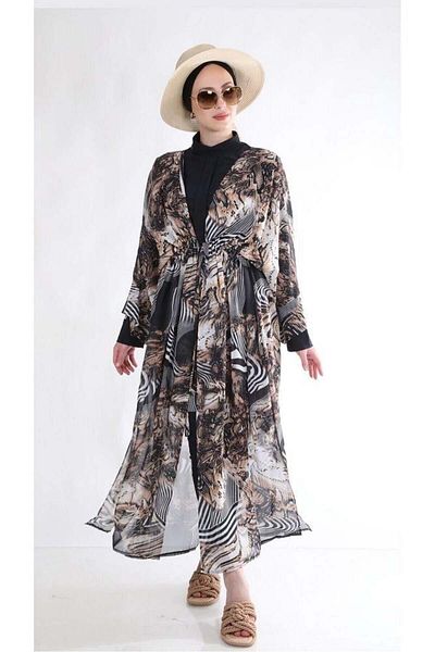 NS Tasarım Tesettür Mayo Amazon Leopard Pattern Design Hijab Pareo