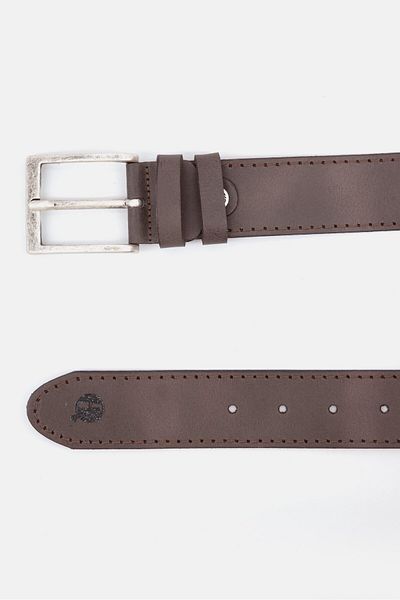 Timberland Men Embroidered Logo Leather Belt, Black