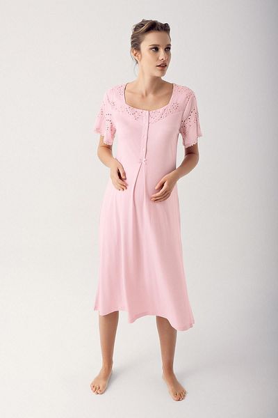 Artış Flexible Viscous Cotton Maternity Nightgown and Dressing Gown Set - 14400