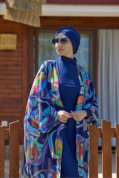 NS TASARIM MAYO Marbling Model Waist Lace-Up Design Hijab Pareo