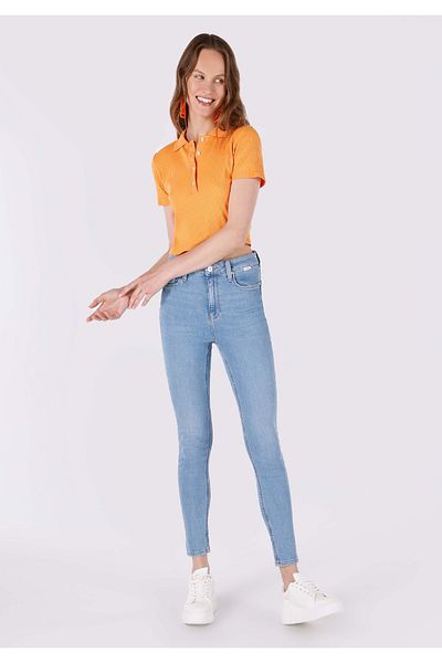 Colin's Pantaloni skinny cu talie mijlocie, cu picioare înguste, pentru femei, indigo