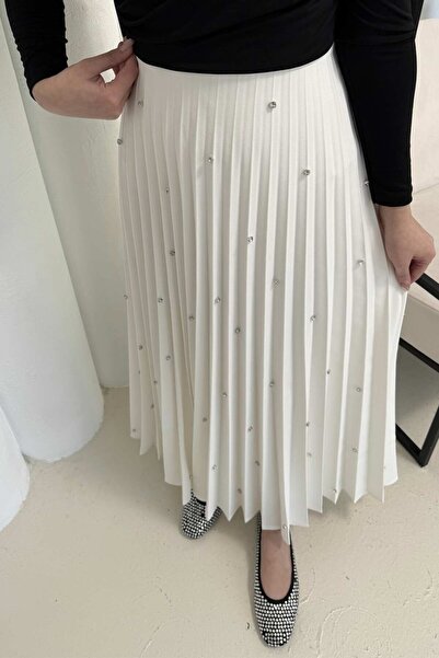 Melike Tatar Πέτρινη Πλισέ Φούστα 32-3541