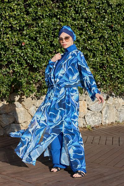 NS TASARIM MAYO Akua bloom model lace-up design hijab pareo