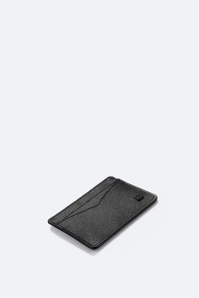 Avva Men's Black 100% Leather Gift Box Card Holder B 009551