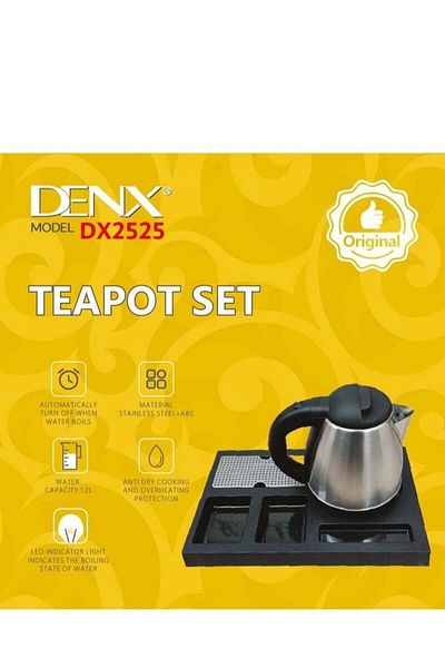 Denx مجموعة أباريق الشاي تتكون من غلاية وقاعدة وأكواب