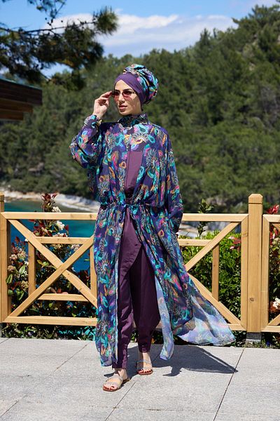 NS TASARIM MAYO Morena Model Waist Lace-Up Design Hijab Pareo