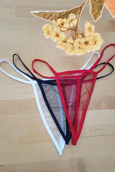 Anastasia Underwear String Thong Panties Stylish Model Designed with Tulle and Micro Fabric