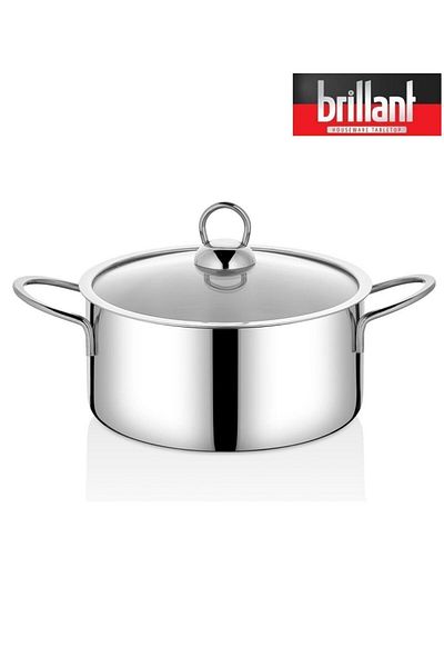 Brillant Steel Cookware Set 6 Pieces 12/14/16 cm Non-Heating Handle Algeni̇p