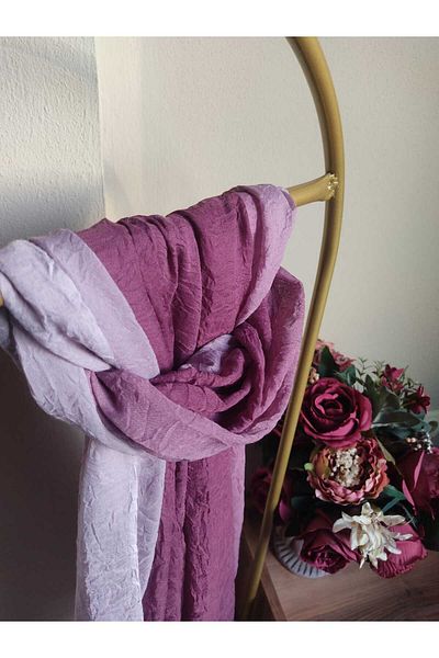 JAWEL ŞAL Jawel Double Color Plum-Grey Comfort Shawl