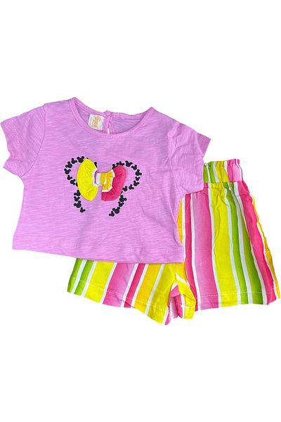 DECO Baby Girl Crop Shorts Set Rainbow Color Minnie Mouse