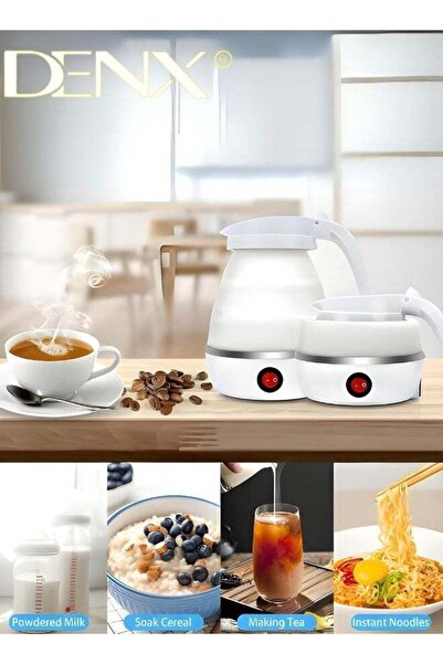 Denx Foldable kettle, Portable Foldable Electric Kettle for Travel Food Grade Silicone Electric Water