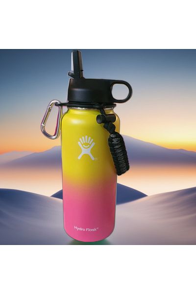 Hydro Flask Vacuum Insulated Stainless Steel Water Bottle With Lid, Grip System And Straw